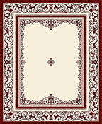 Ornate Floral Border Cream Rug