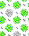 Vibrant Green Snowflake Mandala Art Rug