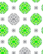 Vibrant Green Snowflake Mandala Art Rug