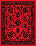 Red Black Ornate Paisley Rug