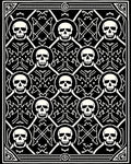 Macabre Black White Skull Repeat Rug