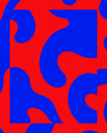 Abstract Blob Red Blue Pattern Rug