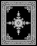 Classic Black White Ornate Floral Rug