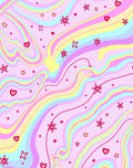 Pastel Rainbow Swirl Star Heart Rug