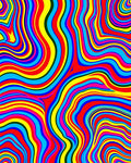 Vibrant Wavy Color Field Stripe Rug
