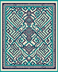 Abstract Geo Lines Teal Design Rug