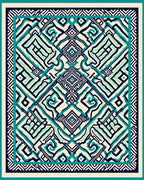Abstract Geo Lines Teal Design Rug