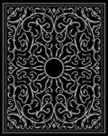 Ornate Sun Scrollwork Style Rug