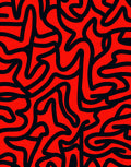 Bold Red Abstract Line Pattern Rug