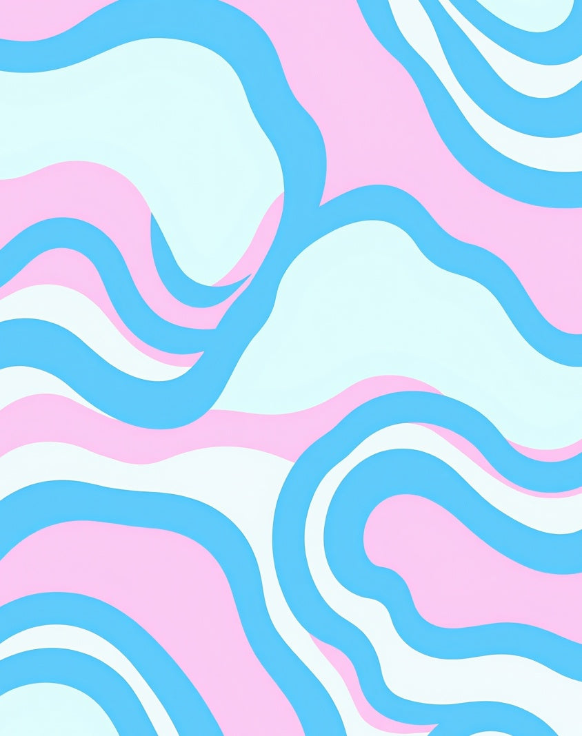 Abstract Pastel Wavy Striped Rug