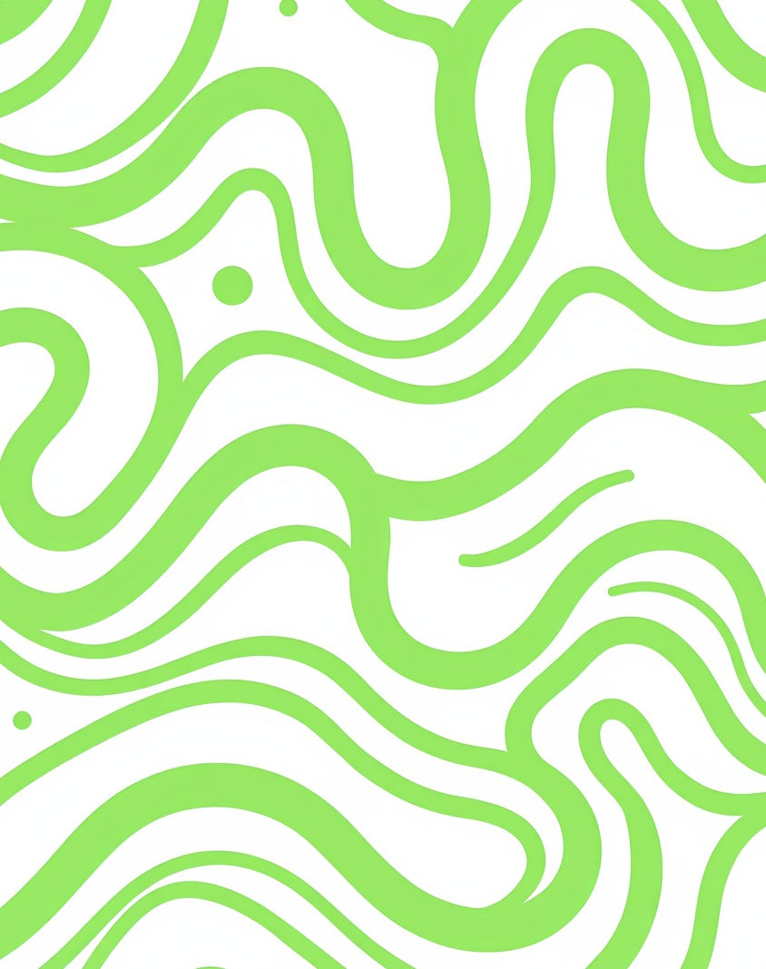 Green Swirls With Dots Pattern Rug