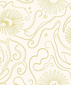 Golden Swirls Sunburst Pattern Rug
