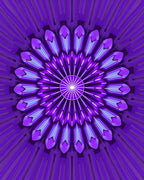 Radiant Violet Geometric Mandala Pattern Rug