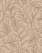 Elegant Faded Leaf Vine Pattern Rug