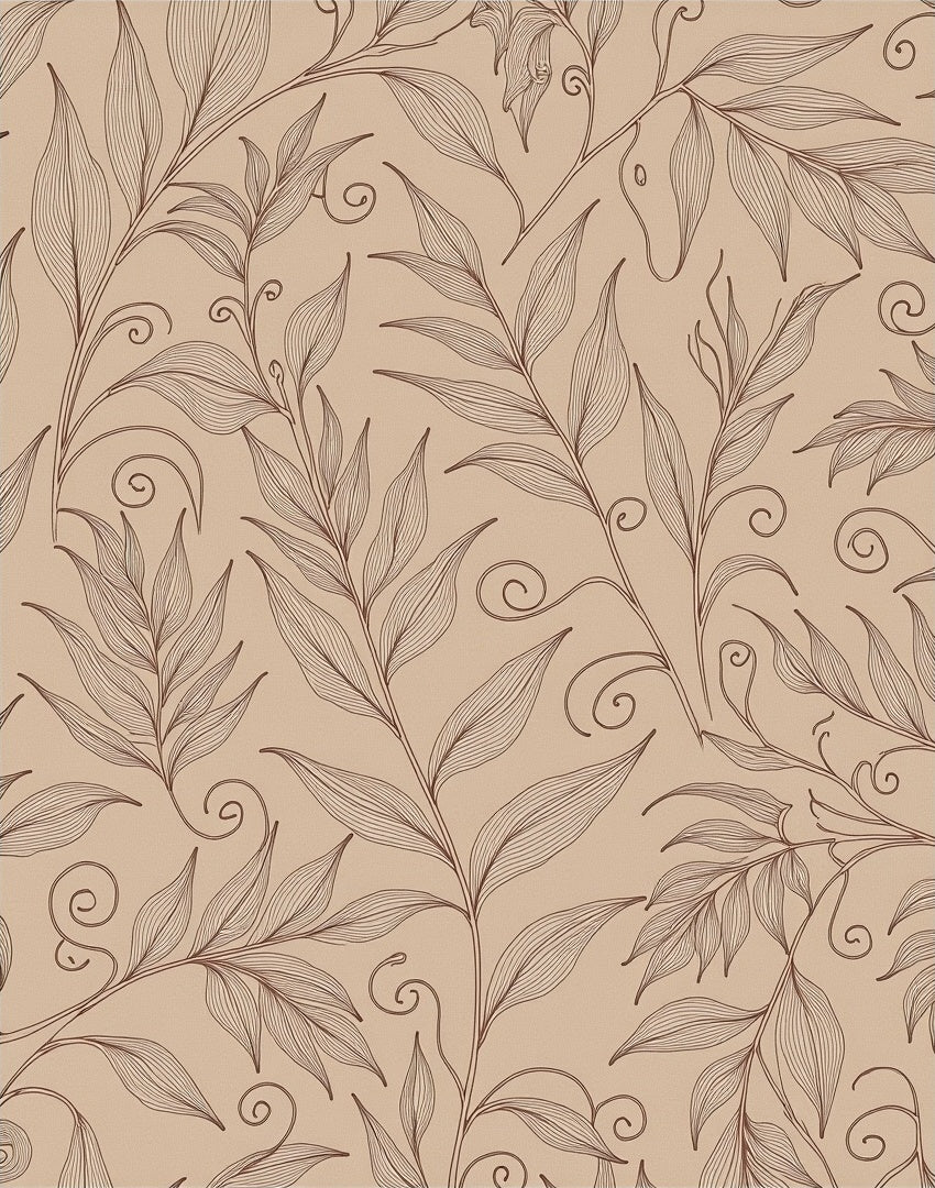 Elegant Faded Leaf Vine Pattern Rug