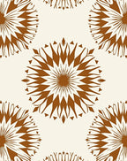 Sunburst Radial Pattern Warm Tones Rug