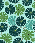 Tropical Leaf Pattern Textile Design Rug