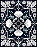 Bold Floral Medallion Design Rug