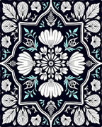 Bold Floral Medallion Design Rug