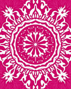 Pink Mandala Floral Design Rug