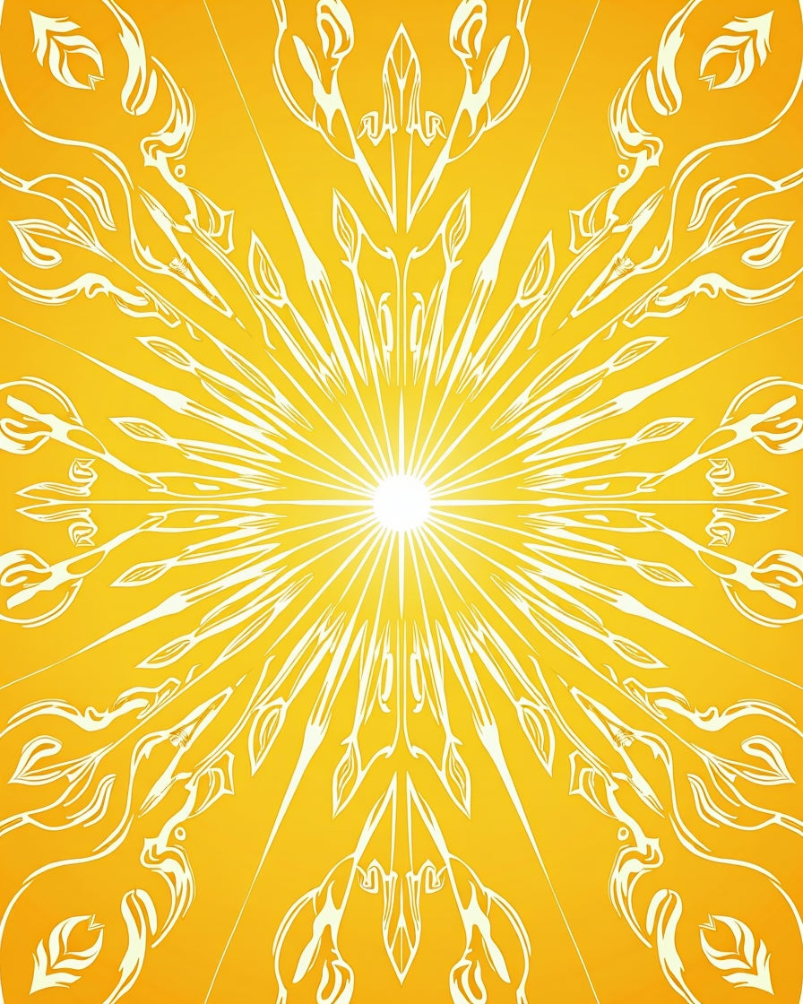 Radiant Sunburst Abstract Pattern Rug