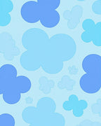 Cool Blues Cloud Pattern Rug