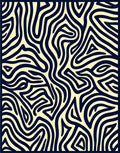 Abstract Wavy Dark Blue Pattern Rug