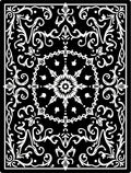 Elegant Vintage Monochrome Scroll Pattern Rug