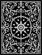 Elegant Vintage Monochrome Scroll Pattern Rug