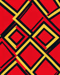 Abstract Red Yellow Geometric Art Rug