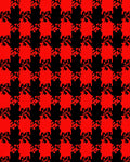 Bold Red Black Houndstooth Pattern Rug