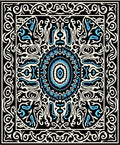 Ornate Mandala Blue Patterned Rug