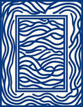 Abstract Blue Wavy Lines Rug