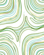 Abstract Swirls Green Aqua Yellow Rug