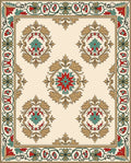Classic Floral Medallion Border Rug