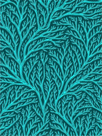 Teal Branch Pattern Design Rug