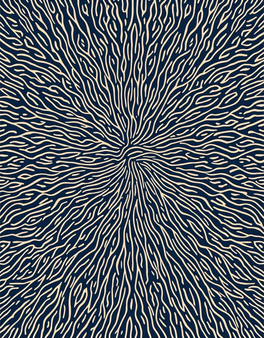 Abstract Branching Organic Pattern Rug