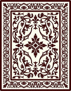 Ornate Vine Scrollwork Motif Rug