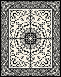 Ornate Floral Scroll Work Design Rug