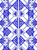 Symmetrical Blue Linear Geometric Style Rug