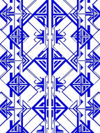 Symmetrical Blue Linear Geometric Style Rug