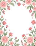 Whimsical Pink Floral Vine Garden Rug