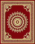 Ornate Mandala Floral Border Design Rug