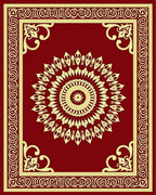 Ornate Mandala Floral Border Design Rug