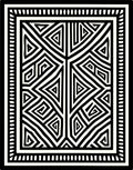 Modern Black White Geometric Maze Pattern Rug