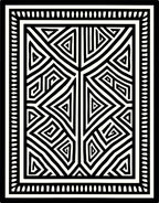 Modern Black White Geometric Maze Pattern Rug