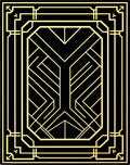 Art Deco Geometric Black Gold Pattern Rug