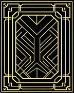 Art Deco Geometric Black Gold Pattern Rug