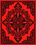 Bold Red Black Ornate Pattern Rug