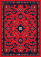 Elegant Red Floral Medallion Rug